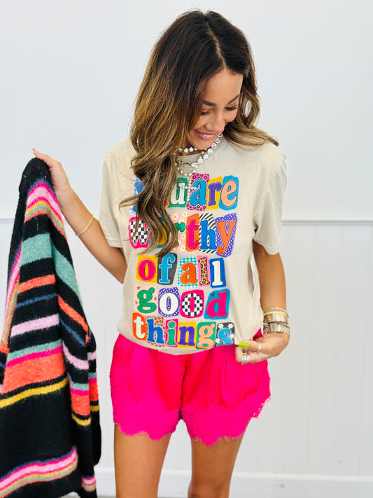 Worthy of All Good Things Graphic Tee (Reg. and Plus)