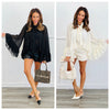 Ruffled Chiffon High Low Blouse (Reg & Plus) - 2 Colors