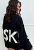 Black Ski Knit Cardigan (Reg)