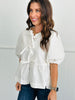 Bow Front Peplum Blouse (Reg.) - 2 Colors