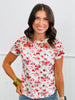 White Multi Floral Layered Mesh Top (Reg & Plus)