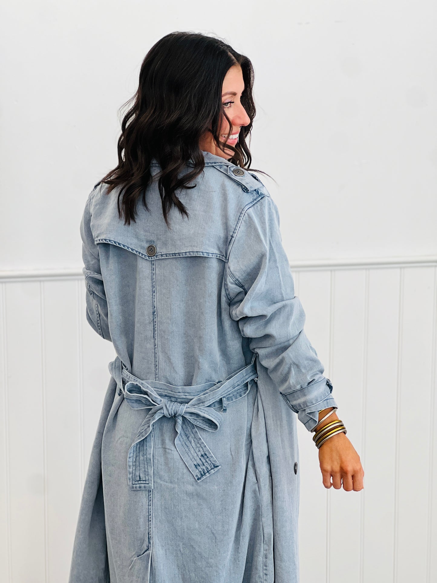 Tencel Denim Belted Trench Coat (Reg.)