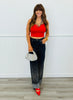 Denim Rhinestone Cuffed Jeans (Reg.)