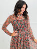 Black Floral Print Mesh Maxi Dress (Reg & Plus)