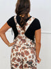 Brown Cow Print Overalls Jumpsuit (Reg.)