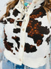 Queen Of Sparkles White & Brown Cow Print Vest (Reg. & Plus)
