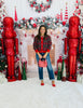 Red Plaid Jewel Trim Knit Jacket (Reg.)