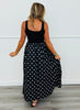 Black Polka Dot Mix Maxi Dress (Reg.)