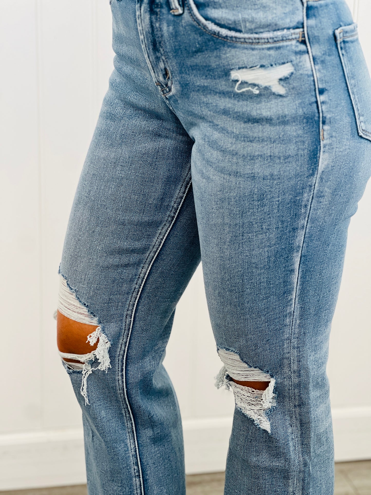 Amelia Brooke Tummy Control High Rise Cropped Straight Jeans (Reg. and Plus)