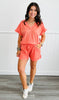 Coral Folded Edges Knit Shorts (Reg. & Plus)