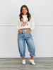 Washed Denim Pleated Pockets Barrel Jeans (Reg.)-2 Colors