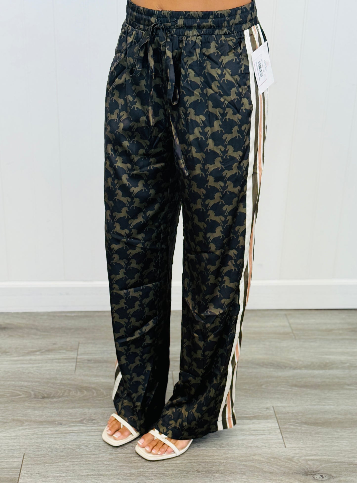 Horse Print Side Stripe Pants (Reg.) - 3 Colors