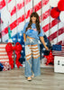 Blue Luxe Liberty Bow Flags Top (Reg & Plus)