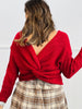 Red Back Twist Sweater Top (Reg.)