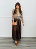 Oatmeal Plaid Sheer LS Top (Reg. and Plus)