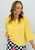 Yellow Boxy Knit Short Sleeved Cardigan (Reg.)
