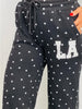 Fleece Polka Dot LA Patch Joggers  (Reg.)-2 Colors