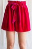 Velvet Belted Paper Bag Shorts- 3 Colors