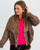 Brown Zebra Print Open Front Jacket (Reg.)