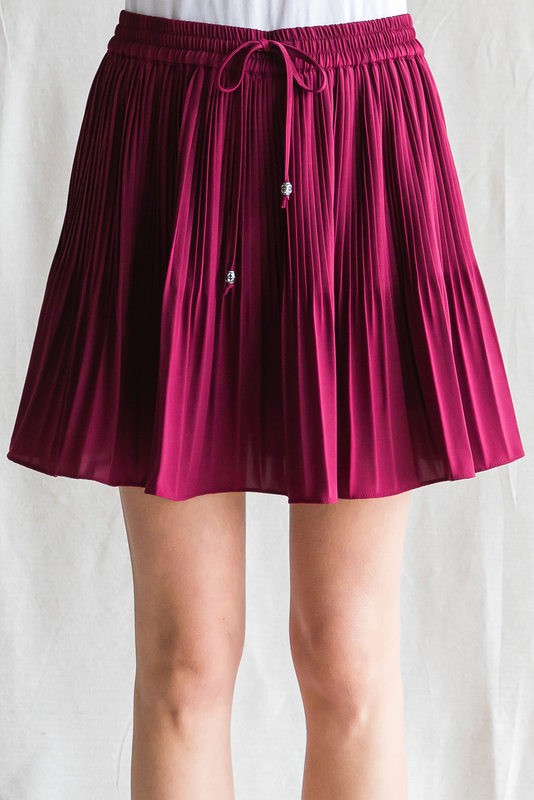 30a- Solid Pleated Skirt- 3 Colors