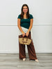 Brown Wide Leg Pants With Scarf (Reg.)