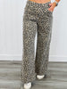 Camel Animal Print Washed Twill Pants (Reg & Plus)