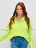 Washed Half Button Hoodie Sweatshirt (Reg.)-2 Colors