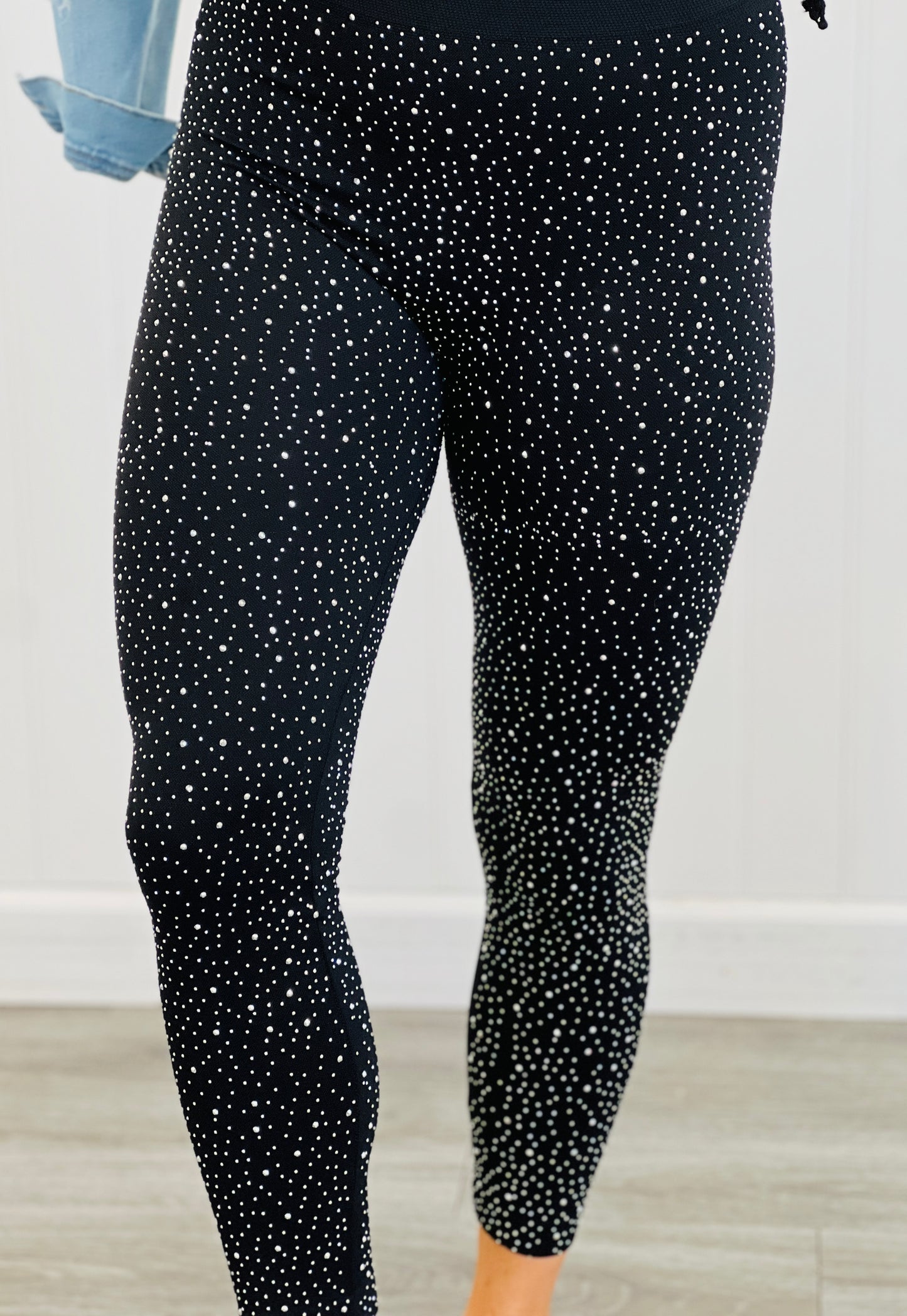 Black Rhinestone Leggings (OS & Plus)