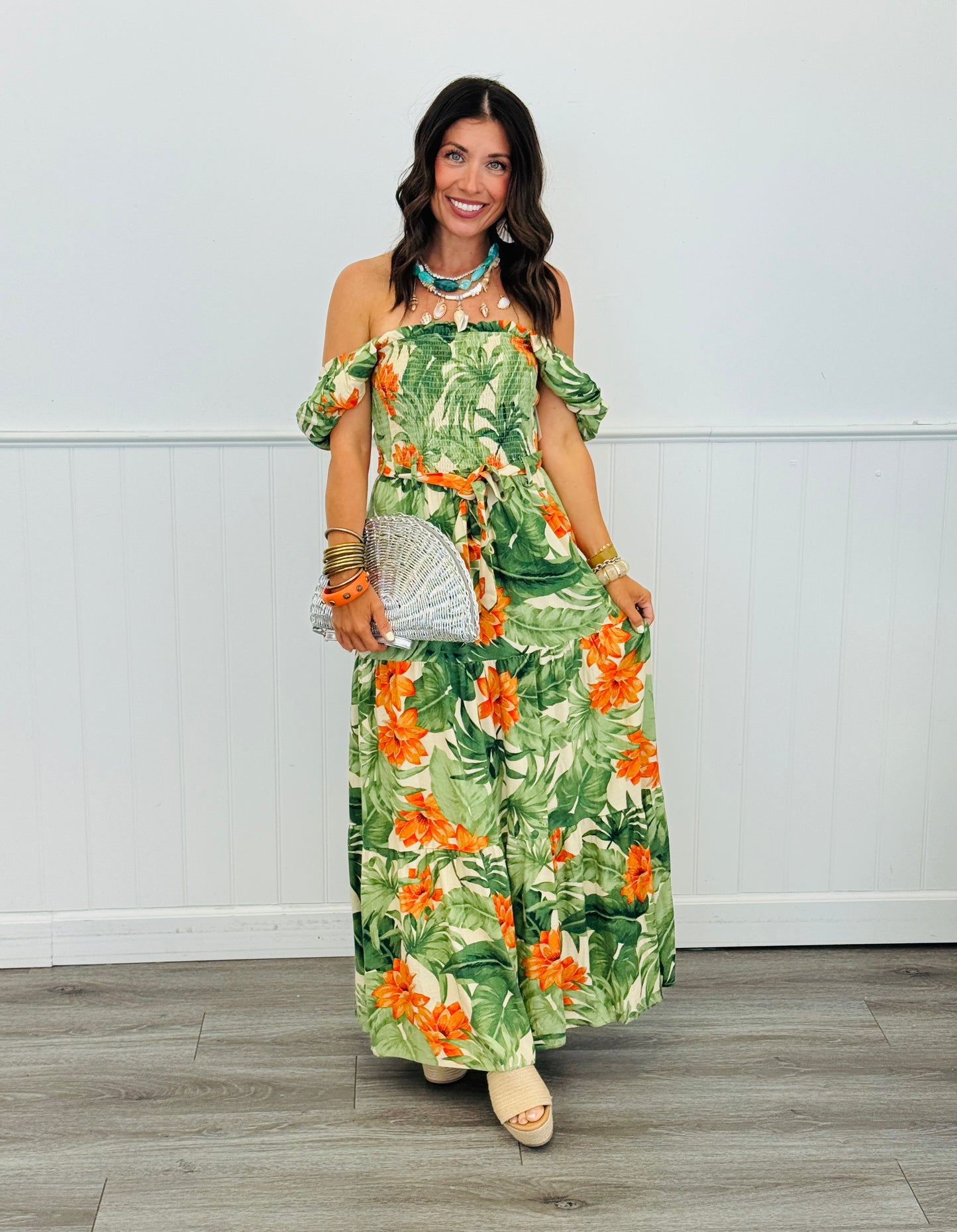 Tropical Dream Floral Print Maxi Dress (Reg & Plus)