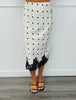 Polka Dot Lace Trim Midi Skirt (Reg.)