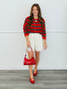 Gigi Tomato Red Striped Cardigan (Reg.)
