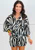 Zebra Print Shirt & Shorts Set (Reg & Plus)