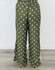 Olive Polka Dot Side Striped Jacket & Pants Set (One Size)
