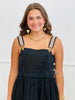 Black Embroidered Lace Pinafore Midi Dress (Reg & Plus)