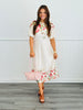 Ivory Vintage Garden Rose Midi Dress (Reg & Plus)