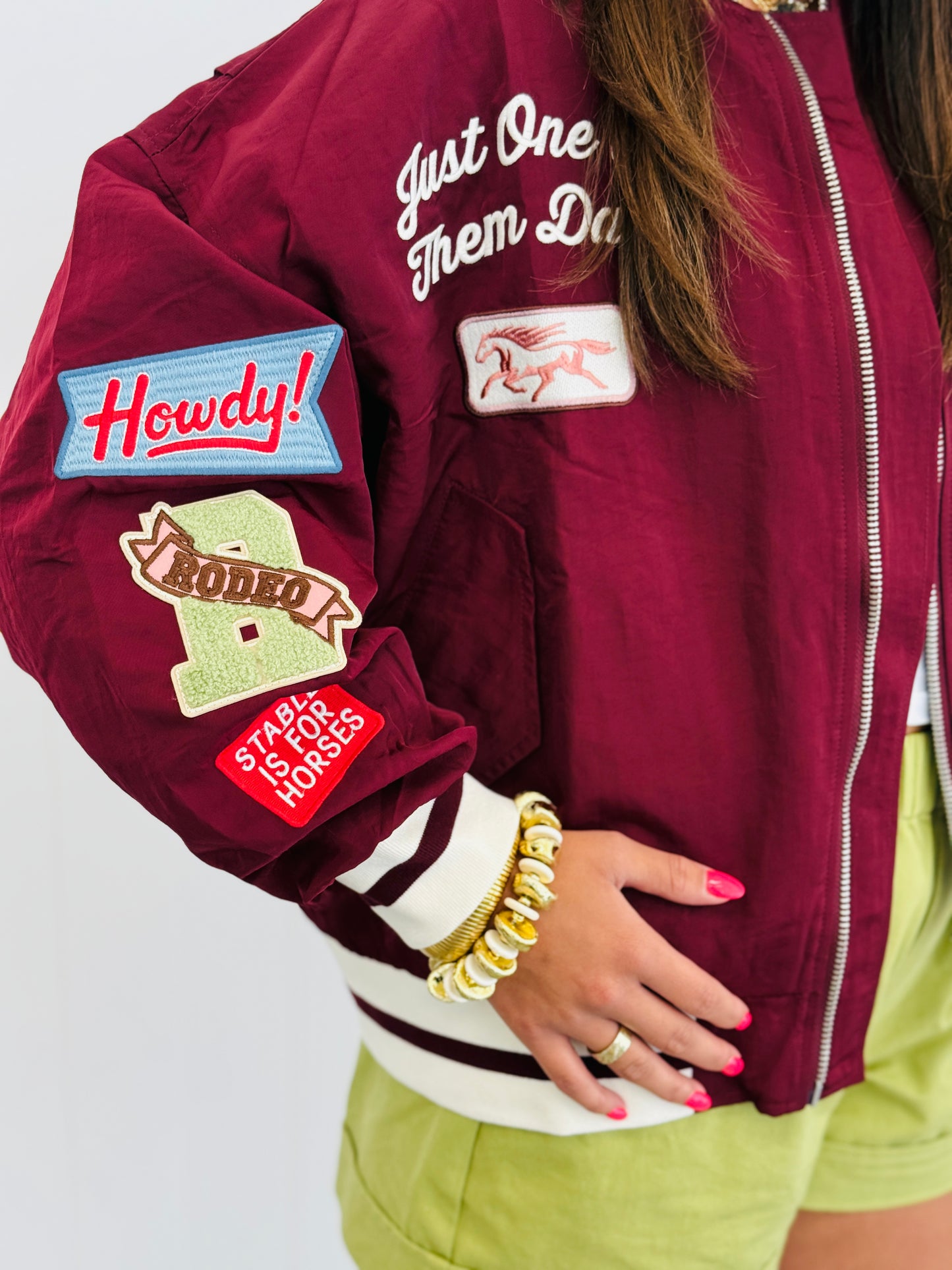 Plum Just One Of Them Days Bomber Jacket (Reg & Plus)