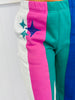 Queen Of Sparkles Multi Colorblock Stripe Sparkle Sweat Pants (Reg. and Plus)