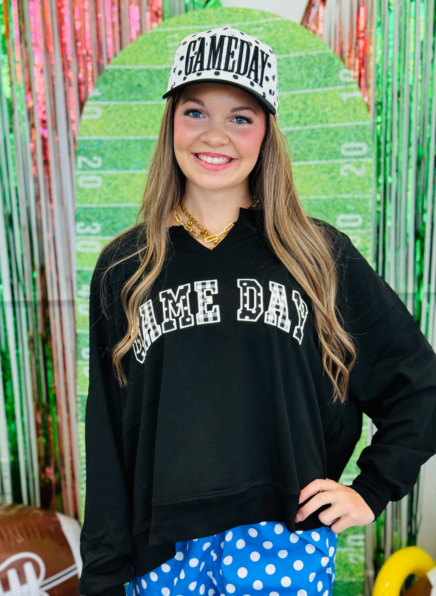 Game Day French Terry Pullover Top (Reg. and Plus)