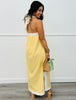 Lemon Contrast Trim Halter Midi Dress (Reg.)