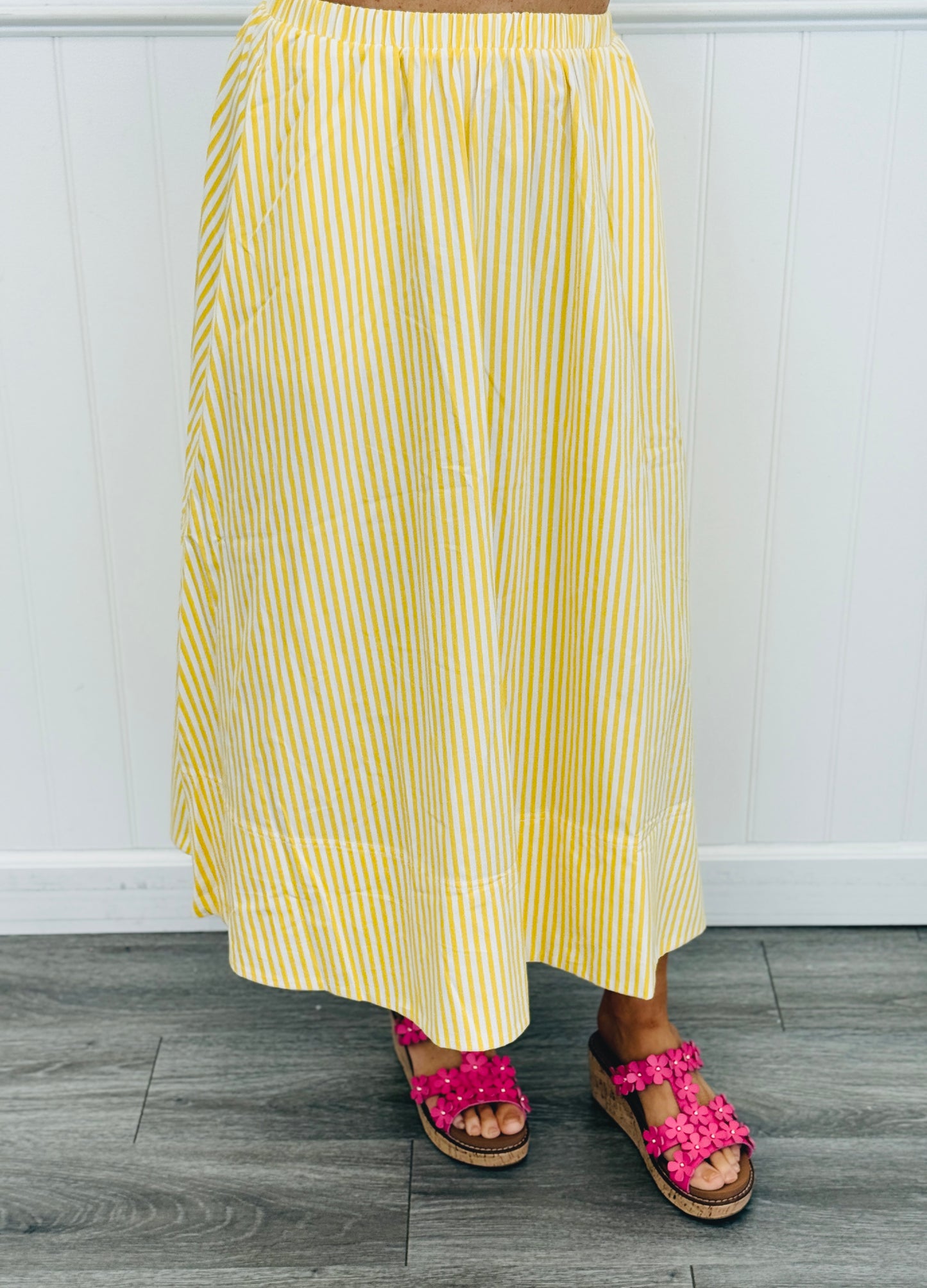 Striped Flowy Midi Skirt (Reg)- 3 Colors