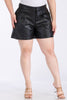 Black Faux Leather Shorts (Plus)