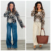 POL Crochet Contrast Floral Weave Top (OS)-2 Colors