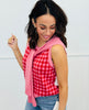 Pink/Red Gingham Faux Sweater Sleeveless Top (Reg.)