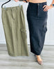 Cargo High Waist Maxi Skirt (Reg)-2 Colors