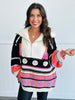 POL Black Multi Geo Sweater Top (Reg)