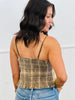 Brown Combo Mineral Washed Plaid Cami Top (Reg.)