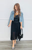 Black Chiffon Midi Dress (Reg.)