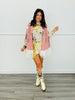 Pink Fringe Detail Open Cape Jacket (Reg.)