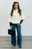 Cream Short Cape Coat (Reg & Plus)
