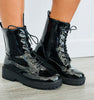 Black Stepping Out Combat Boots